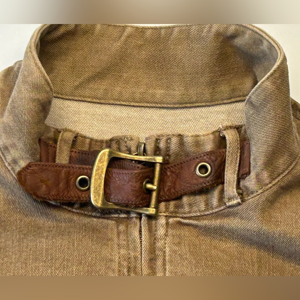 VINTAGE FAB - Ralph Lauren Tan Utility Jacket with Brown Trim - Picture 10 of 14